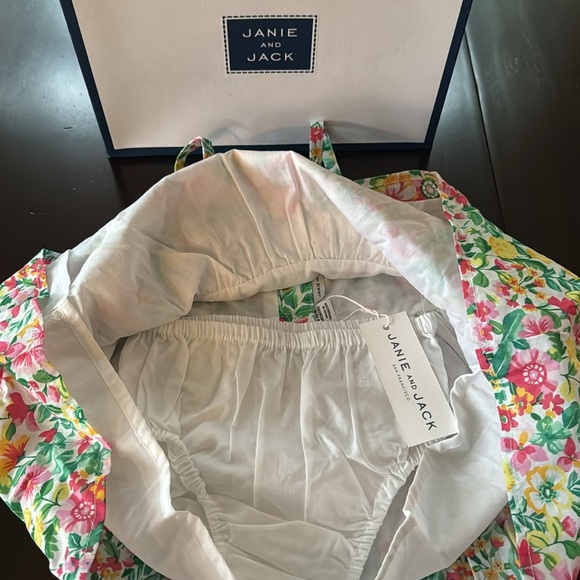 NWT Janie and Jack Multi Floral 2 Piece Dress | Size: 6-12 Months - Picture 3 of 4